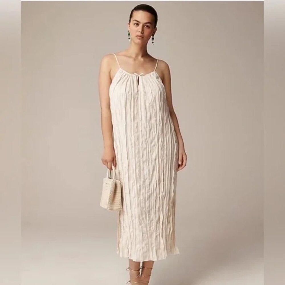 NWOT J Crew Crinkled Side-Slit Midi Dress size XS